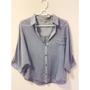 Anthro Blue Buttondown